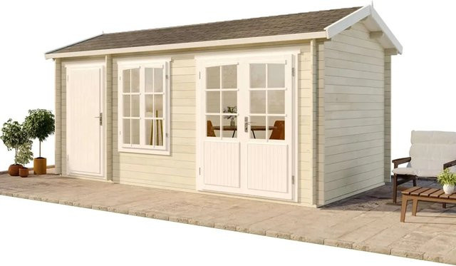 Alpholz Gartenhaus Bolton 28 XL Log Cabin Unbehandelt Braun B: 540 cm, T: 280 cm, H: 251 cm - Bild 1