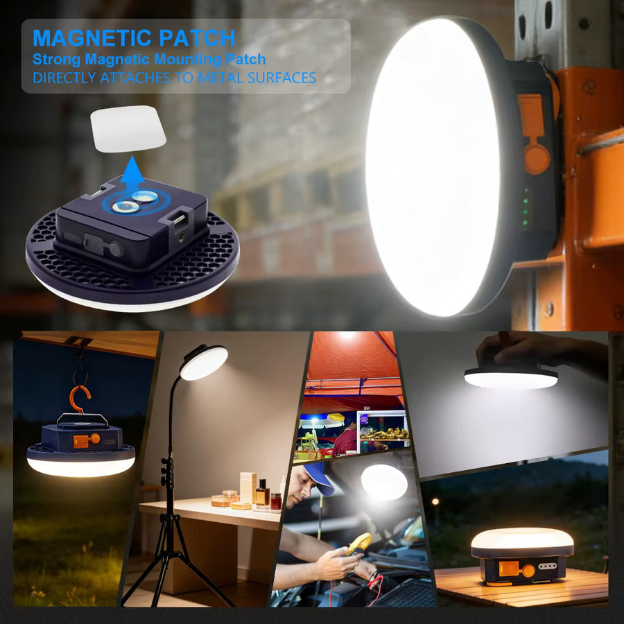 Hunta LED-Campinglampe in Weiß mit hoher Helligkeit, IP65 wasserdicht und wiederaufladbarem Akku - Bild 5