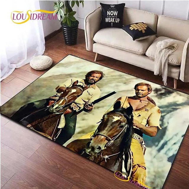 Bud Spencer & Terence Hill Bereichsteppich Karpetti Rutschfeste Bodenmatte für Wohnzimmer, Schlafzimmer oder Küche, Mehrfarbig, B/T: 60 x 40 cm - Bild 1
