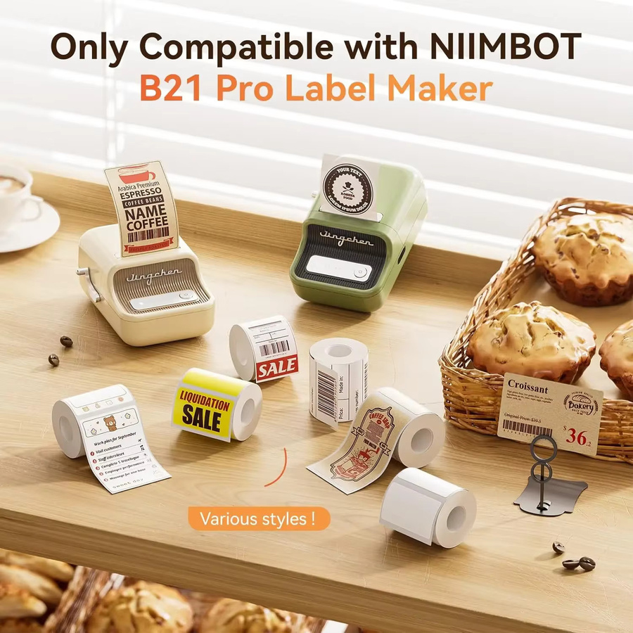 Niimbot Farb-Thermoetikettenpapier für B21 Pro Drucker, selbstklebendes Fotopapier in Multicolor und Weiß - Bild 2