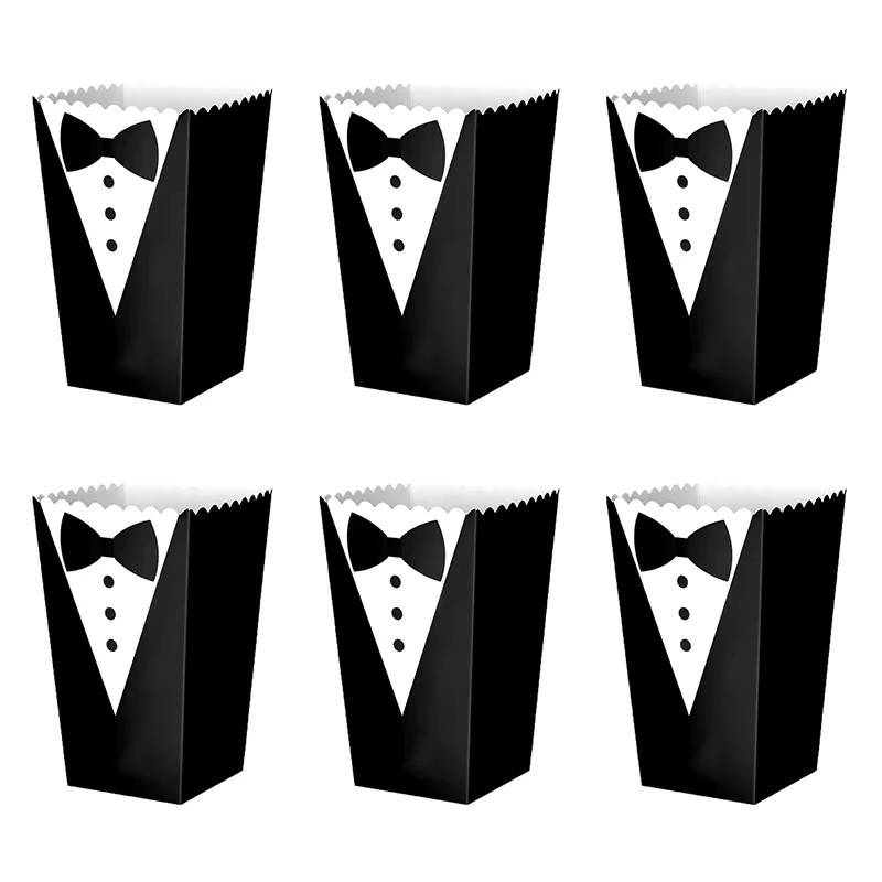 WEHRPARTY Papier Süßigkeiten Kartons und Popcorn Boxen in Schwarz für Hochzeit und Party - Bild 6