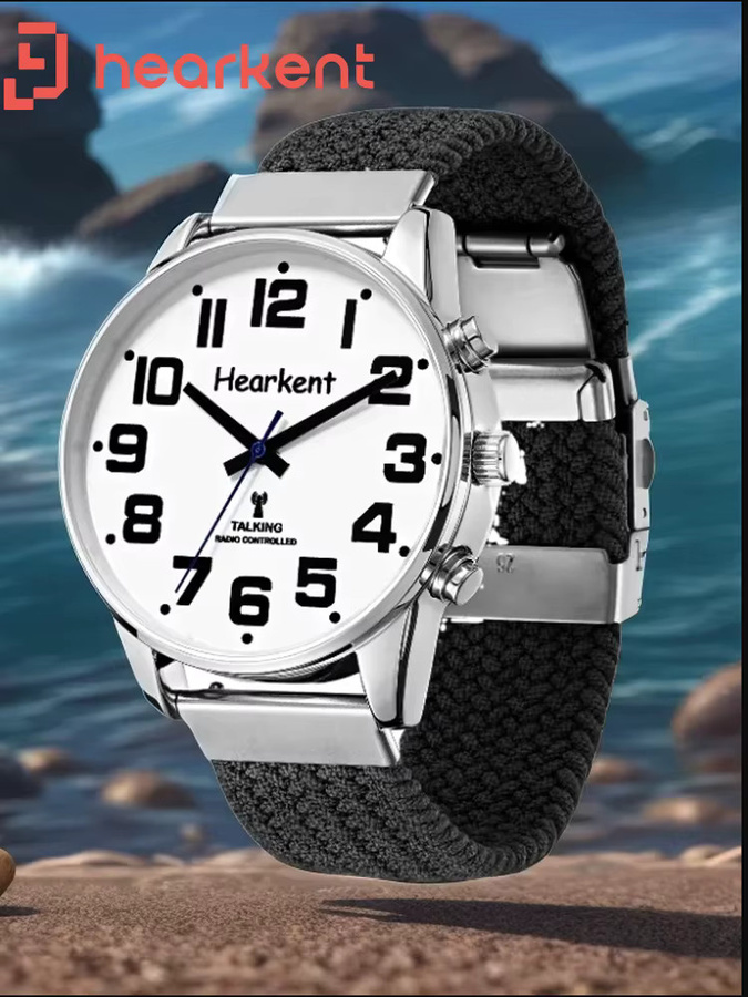 Hearkent Armbanduhr, Digitaluhr, Quarz, Textil, Herren, Alarm, Schwarz - Bild 6