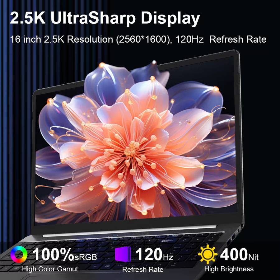 Ninkear A15 Pro Business Notebook mit AMD Ryzen 5 5500U, 16GB RAM, 1TB SSD, 16 Zoll 2.5K 120Hz IPS Display, Windows 11 und WiFi6 - Bild 3