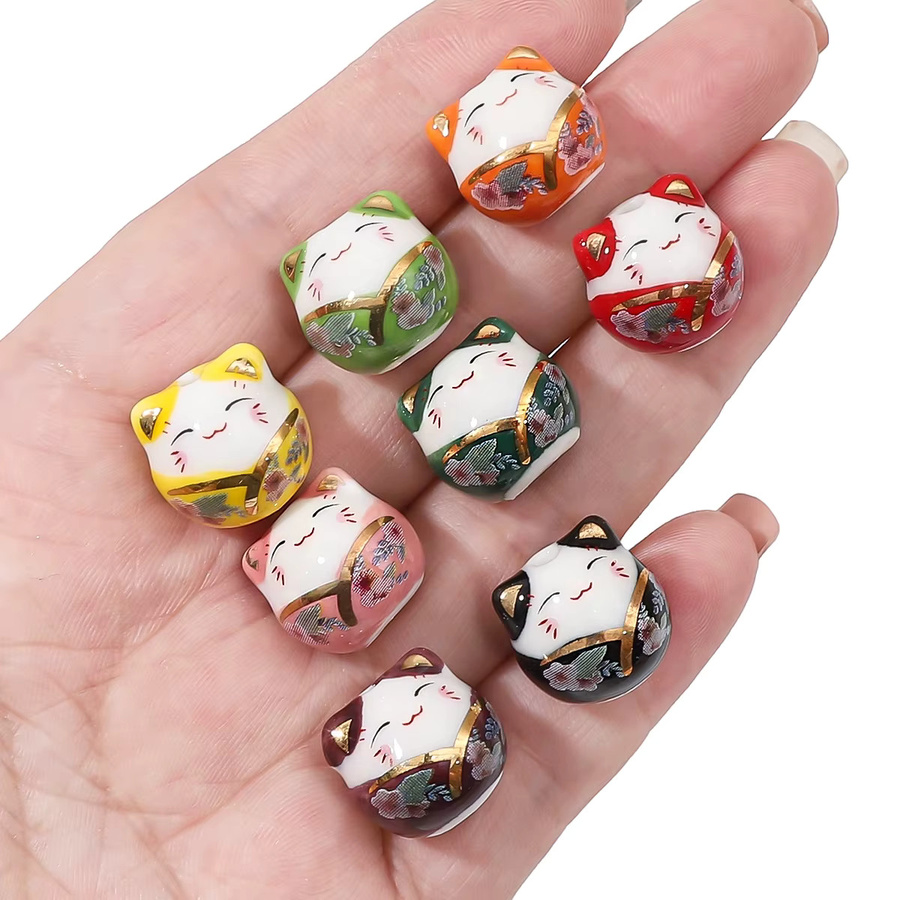 Perlen Keramik, handbemalt, bunt, DIY Armband Halskette Zubehör - Bild 2
