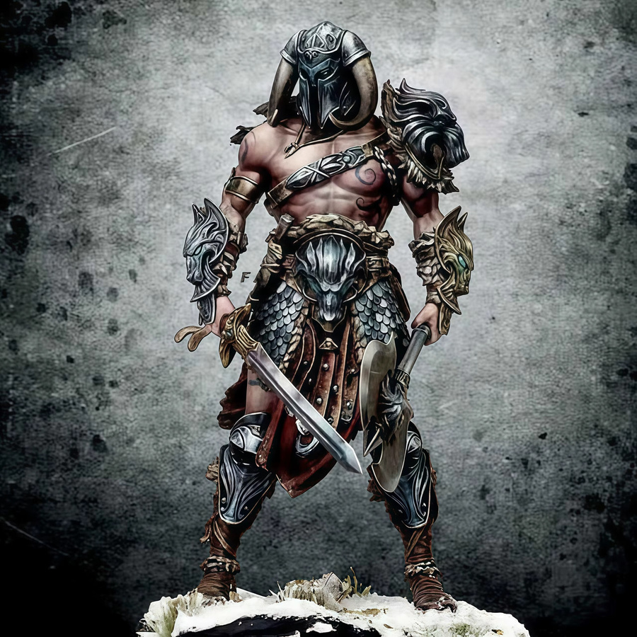 GK 75MM Nordic Dragon Slayer Doppelkopf, Resin-Soldatenmodell, Fantasy, Kunststoff, Bunt / Mehrfarbig - Bild 1