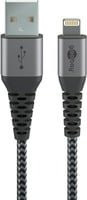 goobay USB 2.0 Adapterkabel USB-A auf Lightning in Grau und Silber - Bild 1