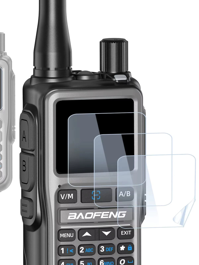 Baofeng UV 5R Mini Walkie-Talkie Displayschutzfolie, transparent, fingerabdruckresistent und kratzerautoreparierend - Bild 5