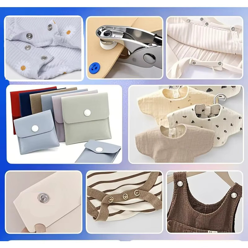 100 Sets Automatische Druckknopfzangen mit Fünf-Klauen-System aus Metall für Kleidung, Taschen und DIY-Bastelarbeiten - Bild 3