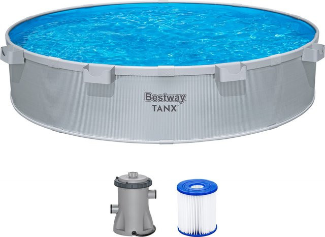 Bestway Stahlwandpool rund mit Filterpumpe, Durchmesser: 305 cm, Höhe: 61 cm - Bild 1