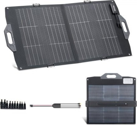 VEVOR Faltbares Bifaziales Solarpanel 100W, Monokristallines N-Typ Solarmodul in Schwarz mit MC4, USB-A, USB-C und DC Anschlüssen - Bild 1