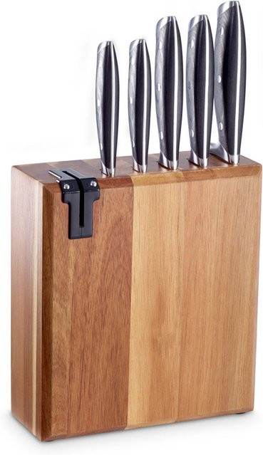 ECHTWERK Messerblock mit 6-teiligem Küchenmesser-Set in Silber, Länge: 25 cm - Bild 1