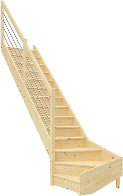 Dolle Wangentreppe Paris Raumspartreppe aus Fichte in Braun bis 318 cm Raumhöhe - Bild 1