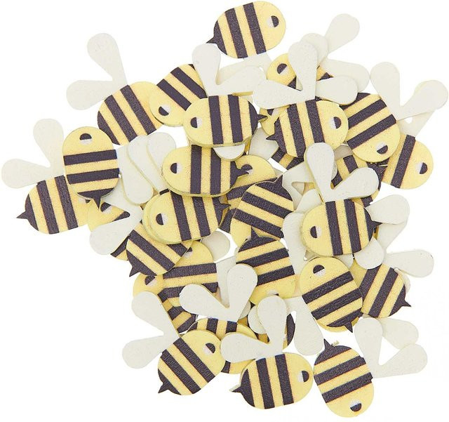 Rico Design Streu Bienen aus Holz, Multicolor, 36 Stück - Bild 1