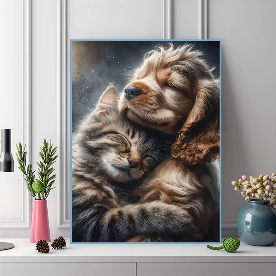 Evershine Diamant-Stickerei Tier, Mosaik Hundebild Katze, DIY Kinder-Hobby - Bild 3