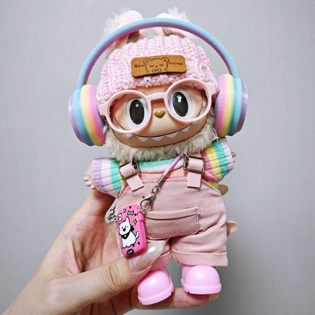 GSF Labubu Babykleidung, Rosa Overall, Zubehör - Bild 1