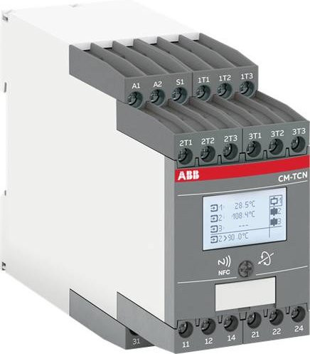 ABB Überwachungsrelais CM-TCN.011S mit 3 Wechsler, 24 - 240 V/AC, Farbe: Weiß - Bild 1