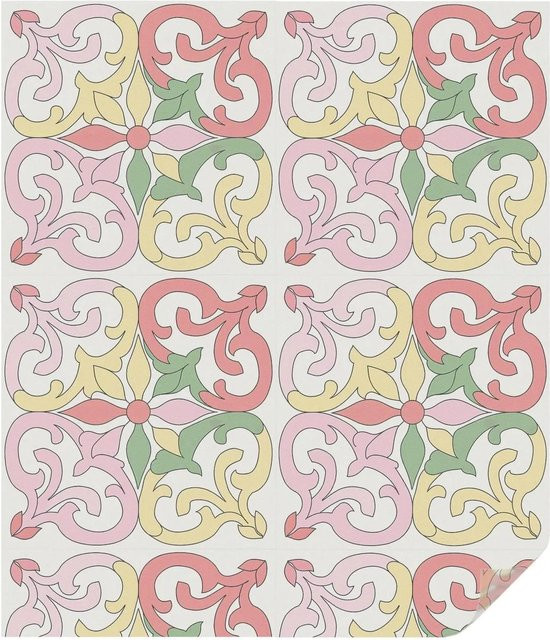Tulup Fensterfolie Blumenschmuck mit Sichtschutz in Rot und Multicolour, Blickdichte Milchglasfolie, B: 100 cm, H: 116 cm - Bild 1
