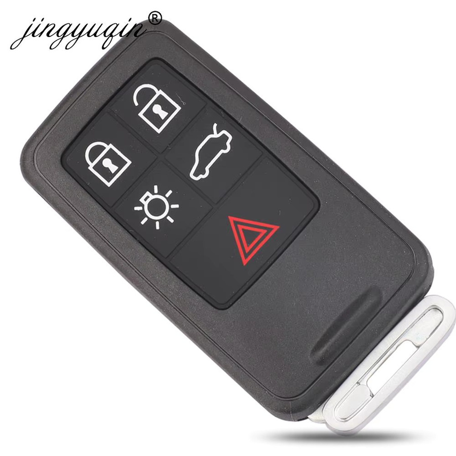 Jingyuqin Smart-Autoschlüsselgehäuse für Volvo S60 V60 S80 XC70 XC60 V70 V40 2008-2017 Fernbedienungsersatz, Schwarz, 5/6-Tasten - Bild 3