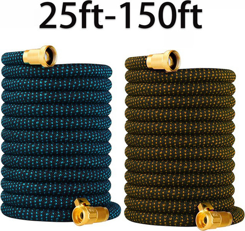 GOUN HOSE Flexibler Gartenschlauch mit Metallverbindungen, dehnbarer Hochdruck-Gartenwasserschlauch 3/4 Zoll, Multicolor