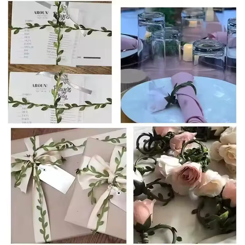 ZQNYCY Künstliche Rebe mit grünen Blättern für Hochzeit, Party und DIY-Dekorationen - Bild 3