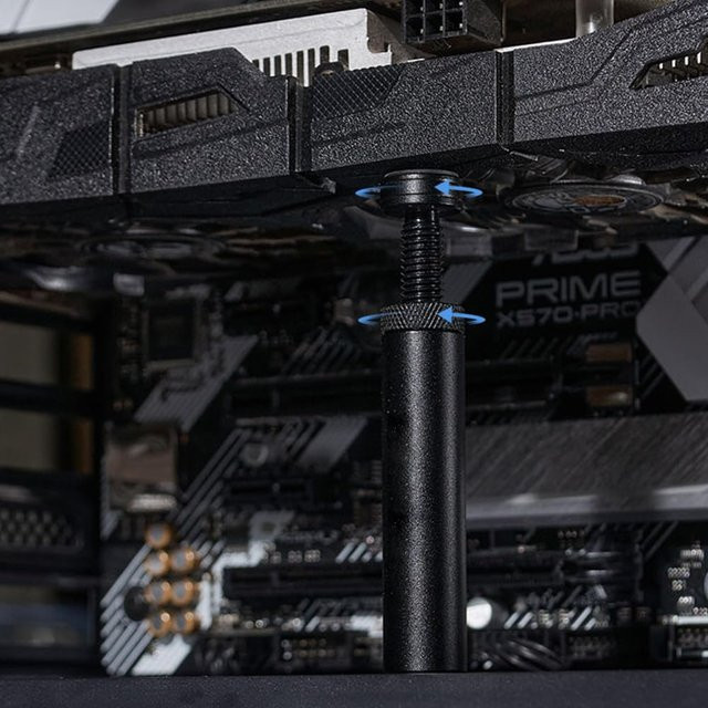 Einstellbarer Teleskop-GPU-Halter aus Aluminium für Desktop-PCs, Schwarz - Bild 1