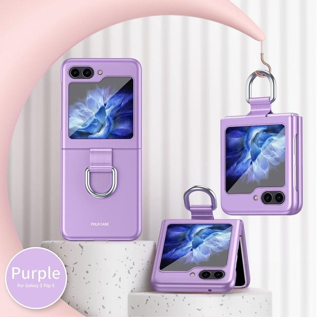 Ring Frosting Handyhülle für Samsung Galaxy Z Flip 6 und Galaxy Z Flip 5 in Purple, stoßfest und sturzsicher - Bild 1