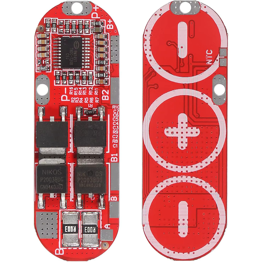 4 Stück Lithium-Batterie-Schutzplatine für 18650 Li-Ionen-Zellen, 25 A, 3S 12,6 V BMS-Ladekreis mit PCM für Polymer-Lipo-Zellen, Farbe: Rot - Bild 2