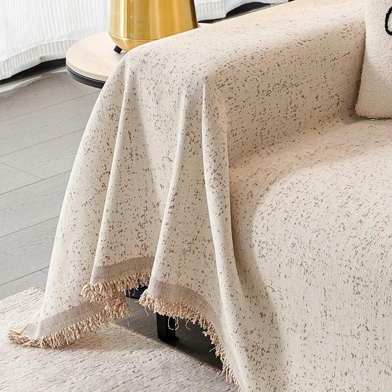 Rutschfeste Sofa-Abdeckung aus Chenille von Yiran Furniture in Beige, B/T: 180 x 130 cm - Bild 2