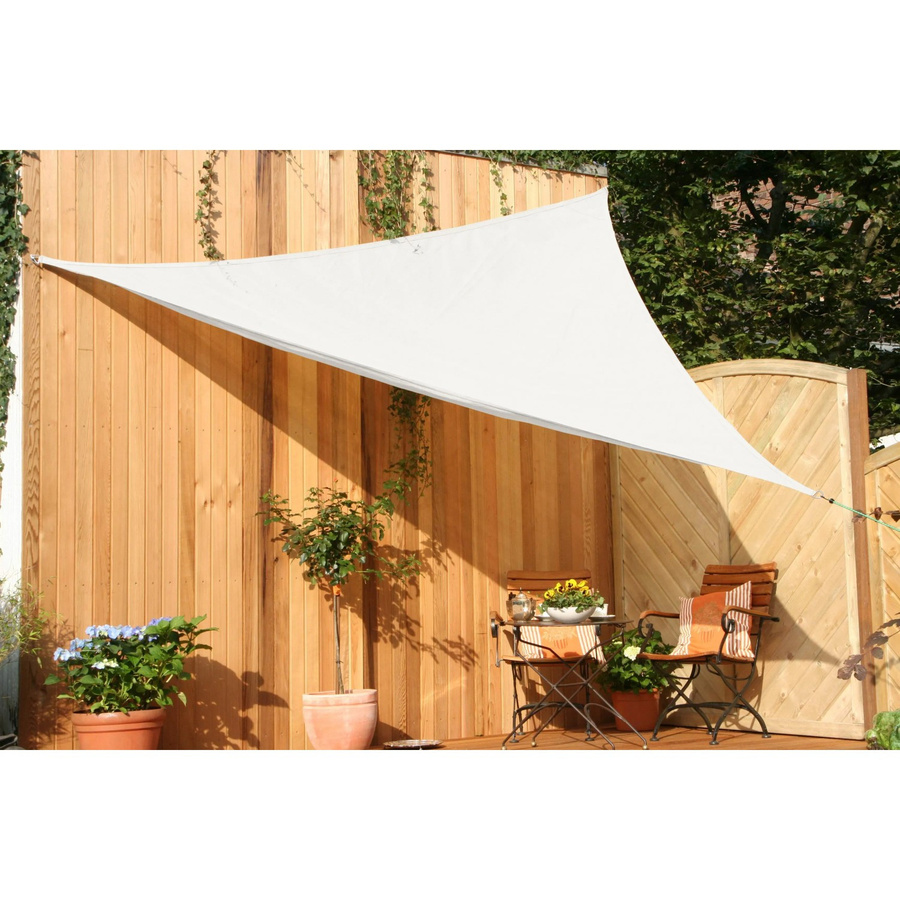Floracord Dreiecksonnensegel aus HDPE in Creme, B/T/H: 500 x 500 x 500 cm - Bild 2