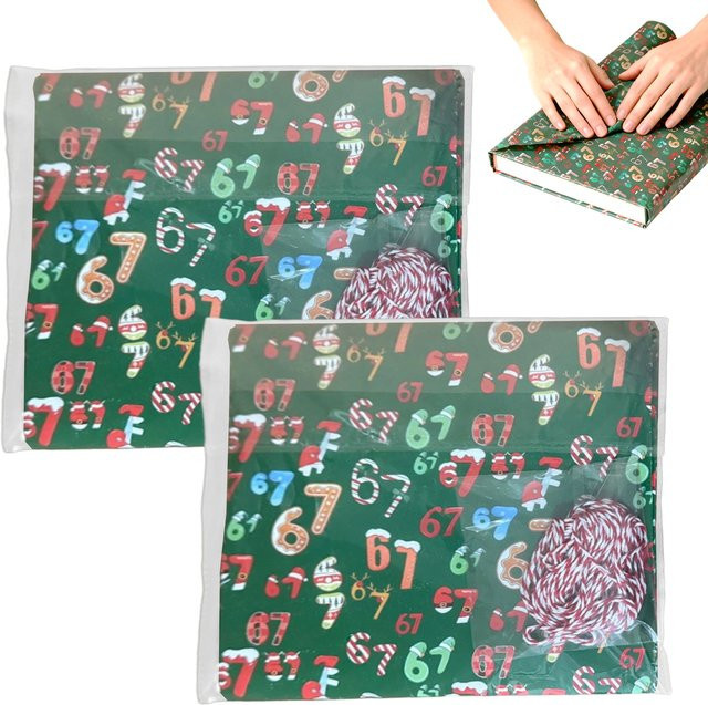 Lustige Weihnachts-Geschenkpapierrolle mit 67 verschiedenen Mustern für festliche Dekorationen - Bild 1