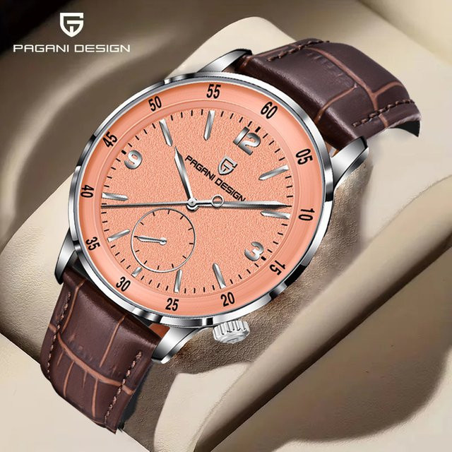 PAGANI DESIGN Armbanduhr, Automatik, Edelstahl, Leder, 42 mm, Herren - Bild 1
