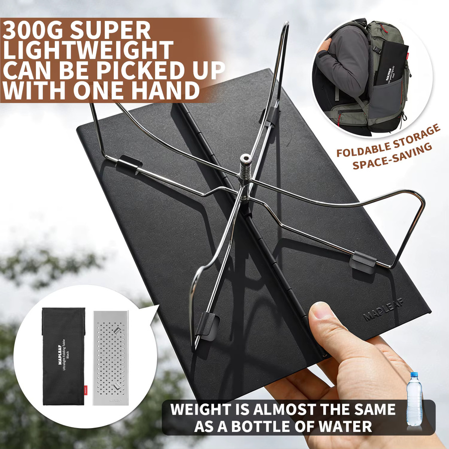 MAPLEAF Ultraleichter Klapptisch Mini in Schwarz für Camping, Wandern und Picknick mit 30 kg Tragkraft - Bild 3