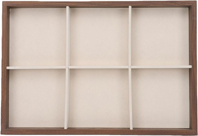 Schmuckschale Walnuss, 6 Fächer, beiges Samtfutter, Unisex - Bild 1
