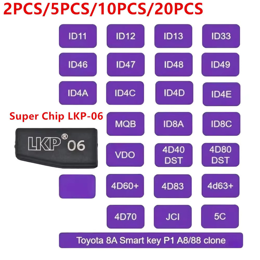 Keyecu LKP-06 Super Chip Universal-Transponderchip für ID13 ID48 ID49 MQB ID8A ID8C 4D63+ 4D70, Farbe: Schwarz - Bild 5