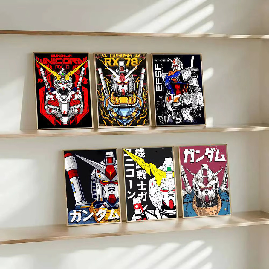 M-Mobile Suit G-Gundam Anime-Poster als wasserfester Wandkunst-Aufkleber in Mehrfarbig - Bild 3