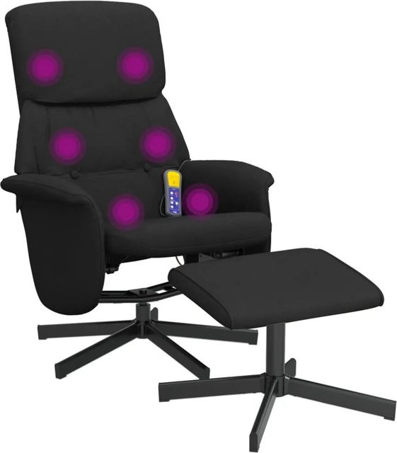 vidaXL Massagesessel Modell 4 mit Fußhocker in Schwarz aus Stoff - Bild 1