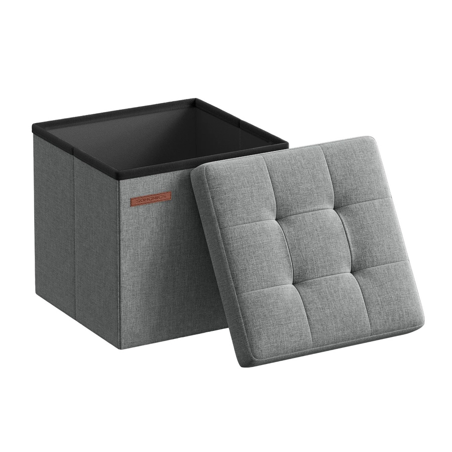 Songmics Sitzhocker Minota Cube mit Stauraum in Hellgrau, B/T/H: 30 x 30 x 30 cm - Bild 2