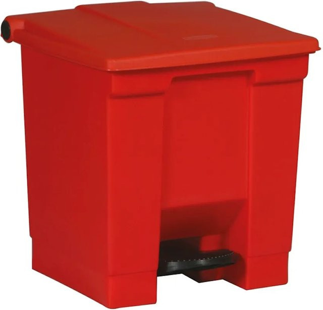 Rubbermaid PROREGAL Pedaleimer aus Polyethylen, Rot, H x B x T: 43,5 x 40 x 41,3 cm - Bild 1