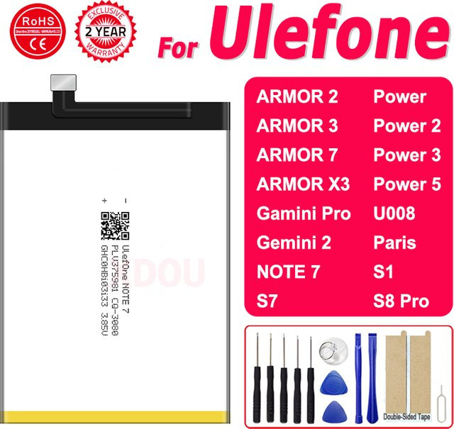 Ersatzakku für Ulefone Armor 2 3 7 X3 Gemini POWER 2 5 S1 S7 S8 Pro wiederaufladbare Batterie - Bild 1
