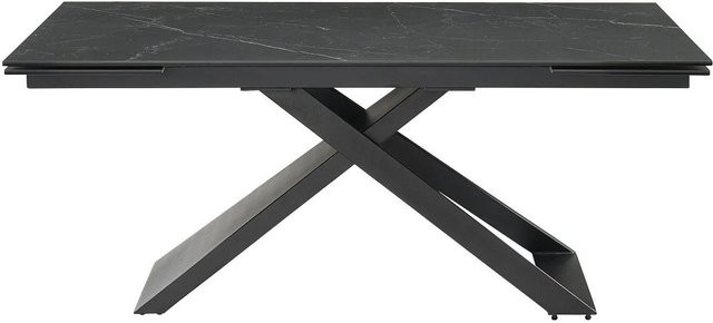 Esstisch Xerena von Vente-unique in Schwarz mit Keramikplatte in Marmor-Optik, ausziehbar, B/T/H: 260 x 180 x 76 cm - Bild 1
