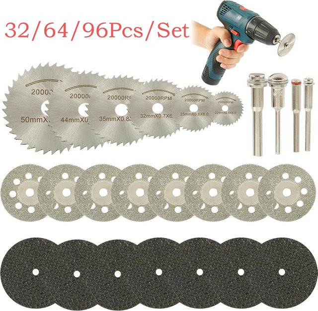 HSS Kreissägeblätter Set für Holz und Metall mit verschiedenen Durchmessern von 22 mm bis 50 mm für Drehwerkzeuge - Bild 1