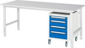 Rau Arbeitstisch Tom KM10 höhenverstellbar, B/T/H: 200 x 80 x 76-108 cm - Bild 1