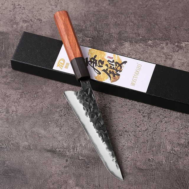 Mostodozo 6-Zoll Japanisches Honesuki Kochmesser aus 3-Schicht-Verbundstahl, Silber, Boning Knife - Bild 1
