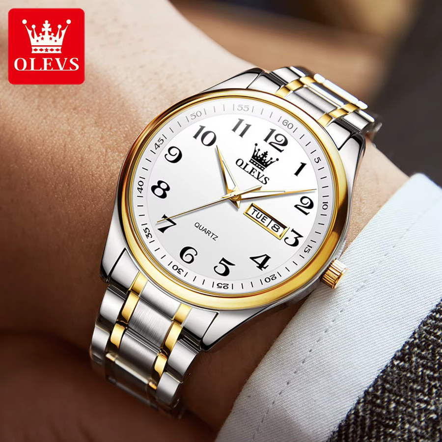 OLEVS Armbanduhr Edelstahl, Quarz, Datum, Herren - Bild 3