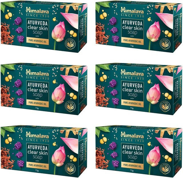 Himalaya Ayurveda Clear Skin Seife, 6er Pack, 75g, Gesicht und Körper - Bild 1