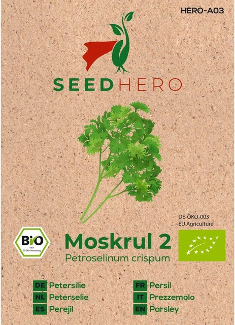 Seedhero BIO Petersilie Moss Curled Kräutersamen für Garten und Balkon, 2 Samen - Bild 1