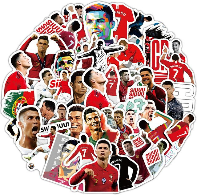FANLU CR7 Aufkleber, Cartoon Fußball Sport Graffiti, 10-60 Stück Set - Bild 1