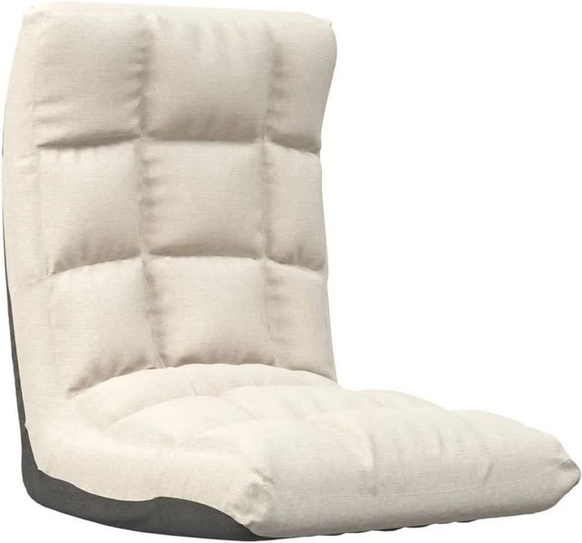 vidaXL Bodenstuhl faltbar in Creme mit Metallrahmen und Stoffbezug B/T/H: 58 x 50 x 58 cm - Bild 1