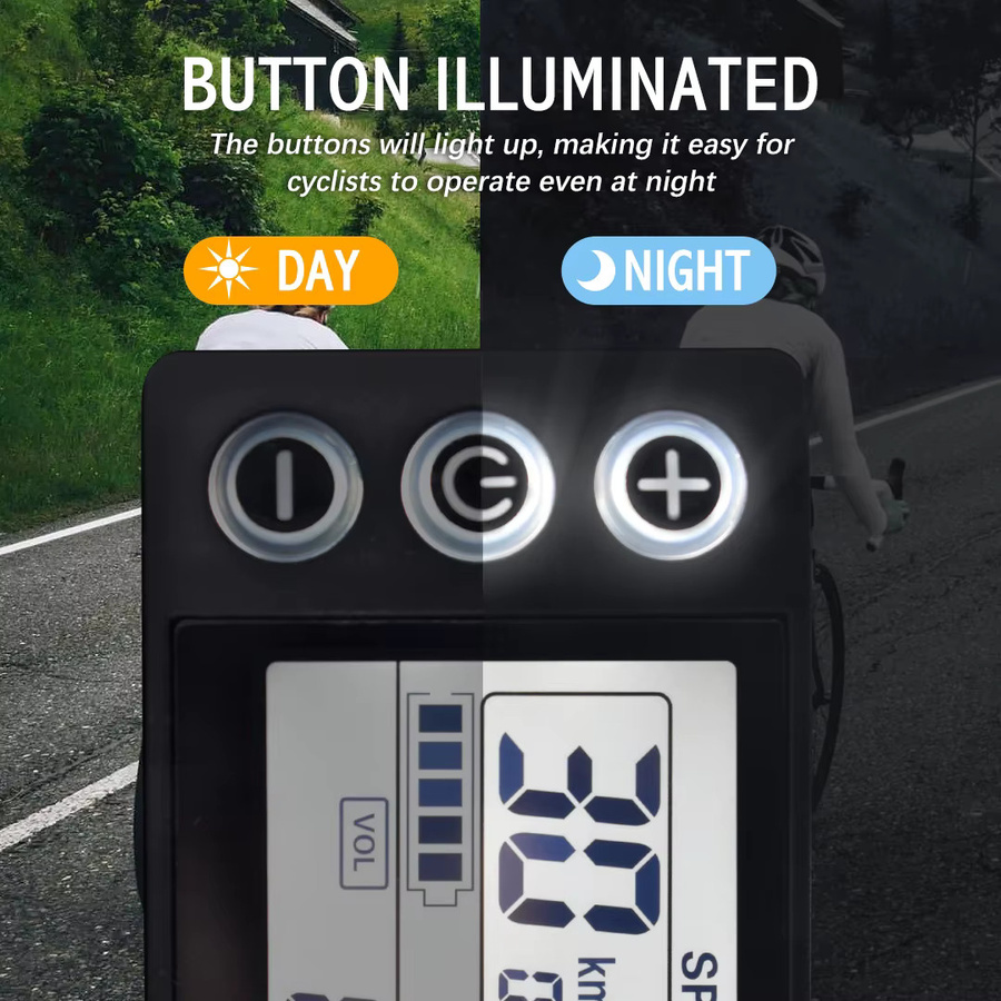 Mcezdy S866 Smart Fahrradcomputer mit 2-Display für E-Scooter und E-Bike, UART Digital Tacho, Schwarz, Wasserdicht - Bild 4