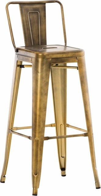 TPFLiving Barhocker Massimo aus Metall in Gold im Retro-Design, Höhe: 96 cm, Breite: 43 cm, Tiefe: 44 cm - Bild 1